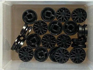 LEGO Parts - Black Wheel 11mm x 6mm 8 Y Spokes - No 93595 - QTY 20 - Picture 1 of 1