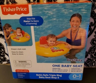 UNO Fisher Price Asiento de Bebé con Triple Anillo Seguro para Natación para Piscina - Estilo Pañal Paso A  Foto 1 de 4
