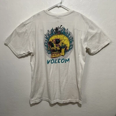 Volcom x Tetsunori Skull T-Shirt - Mens Size XL - White Rare Skateboarding Tee - Image 1 of 4