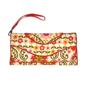 Vtg Vera Bradley Retro Folkloric Wristlet Clutch Purse Retired Floral Pattern - Picture 1 of 13