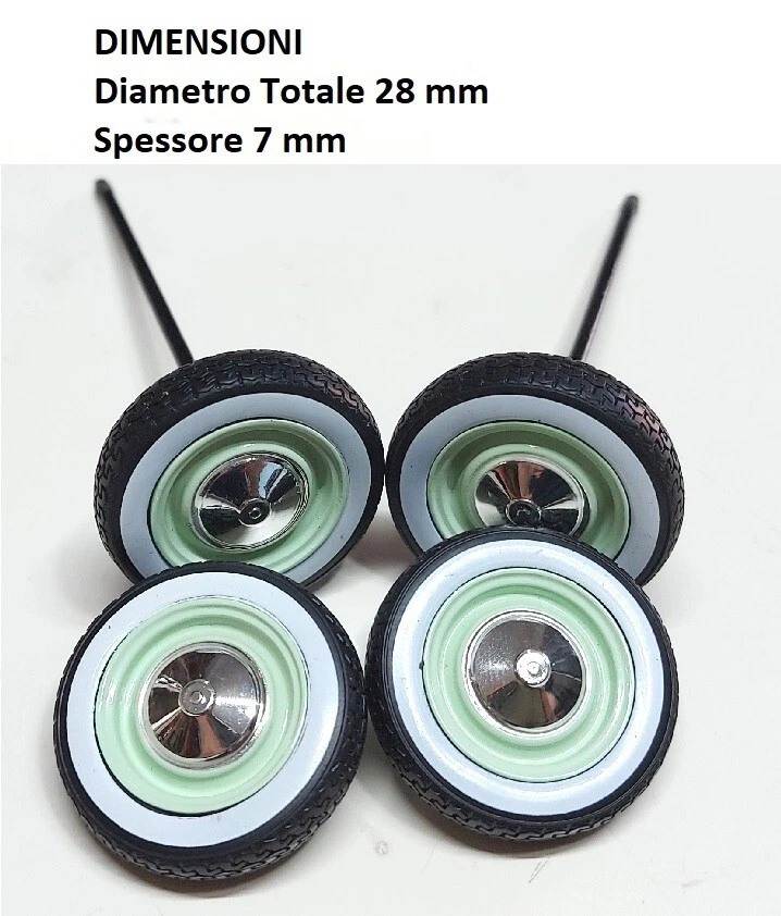 RUOTE originali Fiat 500 L verde del 1968 - Norev scala 1/18 - NO BURAGO 1/16 - Immagine 1 di 1