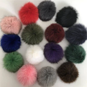 1 pieza 8 cm suave real bola de piel de zorro bolso pompón dije zapatos sombrero hágalo usted mismo accesorios - Imagen 1 de 55