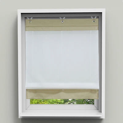 Raffrollo mit Haken Raffgardinen ohne Bohren Gardinen Vorhang Modern Farbiger - Bild 1 von 4