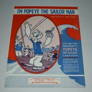 1961 I'M POPEYE L'UOMO MARINAIO spartiti d'epoca Fleischer - Foto 1 di 3