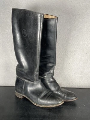 Botas de montar antiguas "Friendly Five" de cuero negro de 1930 General Shoe Corp Foto 1 de 4