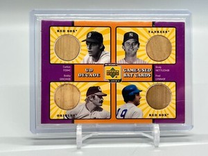 2001 Upper Deck Decade 1970's Game Bat Combos #GGA Fisk Lynn Nettles Grisch