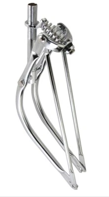 NEW BENT SPRINGER FORK FRONT END  FOR 24" BEACH CRUISER BICYCLES  CHROME 1 " - Image 1 of 2