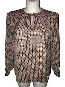 Liz Claiborne Blouse Long Sleeve Keyhole Front Pullover Top Women's Sz. M EUC - Picture 1 of 9