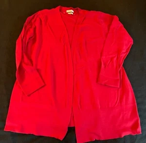 Van Heusen Womens Red Open Front Cardigan Sweater Size XLarge Cotton/Nylon Blend - Picture 1 of 10