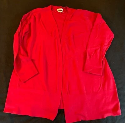 Cárdigan suéter Van Heusen rojo frente abierto para mujer talla XLarge mezcla de algodón/nylon Foto 1 de 4