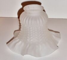 Vintage Satin Frosted Ruffed Floral Glass Art Nouveau Light Shade