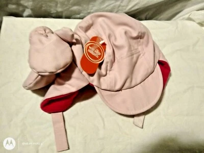Wonder Nation Toddler Girls Pink 2 Tone Padded Trapper Hat & Mitten Set ~ NEW - Image 1 of 3