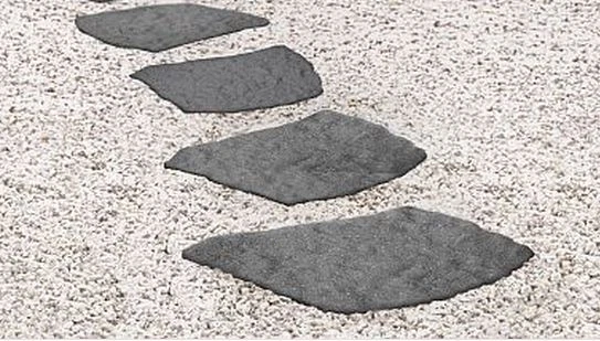 4 X PRIMEUR Grey Natural B Stepping Stone Recycled Rubber Decorative Garden Tile