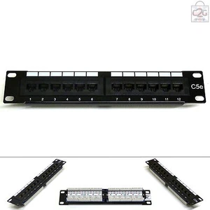10" Cat5E 12-portowy panel krosowy RJ45 Miniline SOHO UTP Ethernet Sieć Data Lan - Zdjęcie 1 z 6