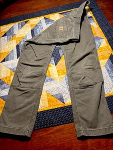Carhartt Pants Adult 30x32 Double Knee Relaxed Fit Moss Work Wear BN2802-M - Picture 1 of 11