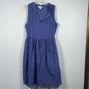 Vestido Sundance Ojales Promise Para Mujer XS Sin Mangas Algodón Azul Boho Oficina - Imagen 1 de 6