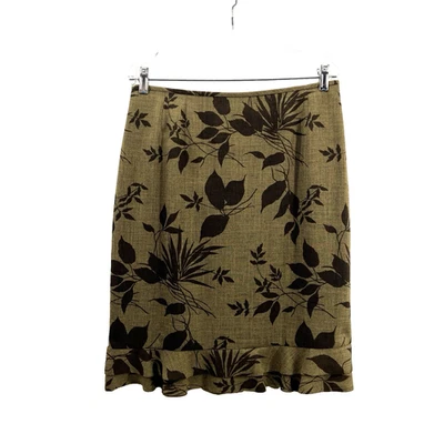 Conjunto de Saia Blazer Feminina Le Suit Tamanho 12 Petite Verde Oliva Marrom Roupa de Trabalho - Imagem 1 de 4