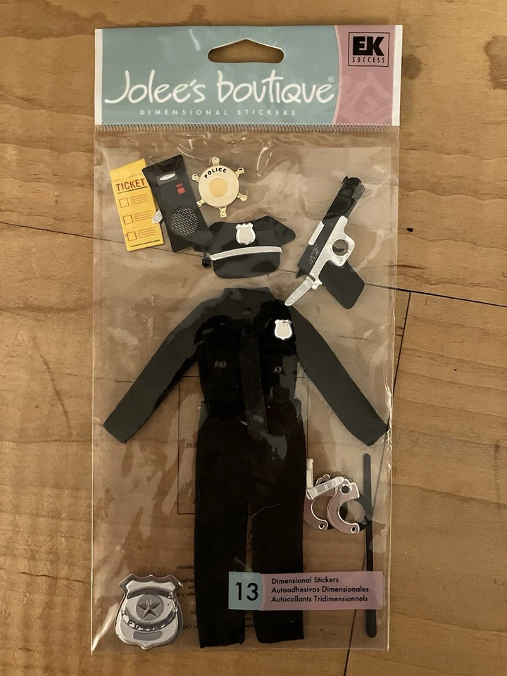 Juego de 13 pegatinas dimensionales EK Success Jolee’s oficial de policía policía policía Foto 1 de 2