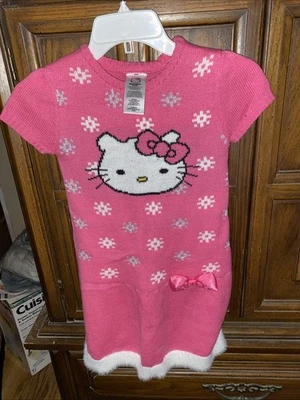 Vestido Suéter Hello Kitty Niñas Pequeñas Manga Corta Navidad Talla (6-6X) Foto 1 de 3