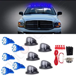 For Chevy 5pcs Cab Marker Round Light Smoke Cover+Base+ Wiring pack +T10 12V LED - Picture 1 of 10