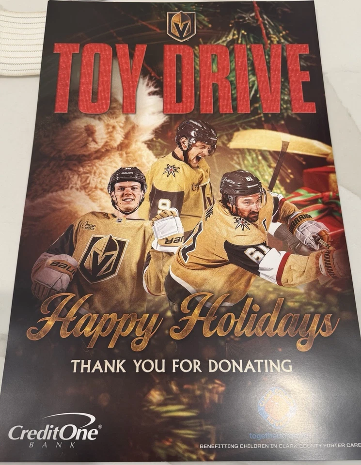 Ежегодный плакат Vegas Golden Knights Toy Drive -12/2/25 Эйхель/Стоун/Доровеев - Изображение 1 из 2