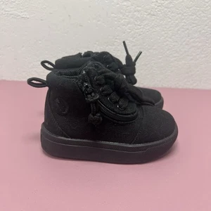 BILLY Toddler 5 Black Zip Up MDR Short Wrap High Top Shoes Easy On - Picture 1 of 8