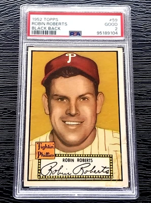 1952 TOPPS ROBIN ROBERTS BASEBALL CARD #59 ****GREAT EYE APPEAL**** PSA 2 GOOD - Image 1 of 4
