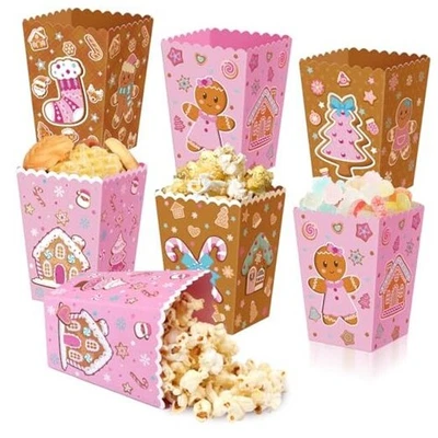  60 Piezas Cajas Favor Palomitas Navidad Rosa y Marrón Navidad Pan de Jengibre Hombre Foto 1 de 4