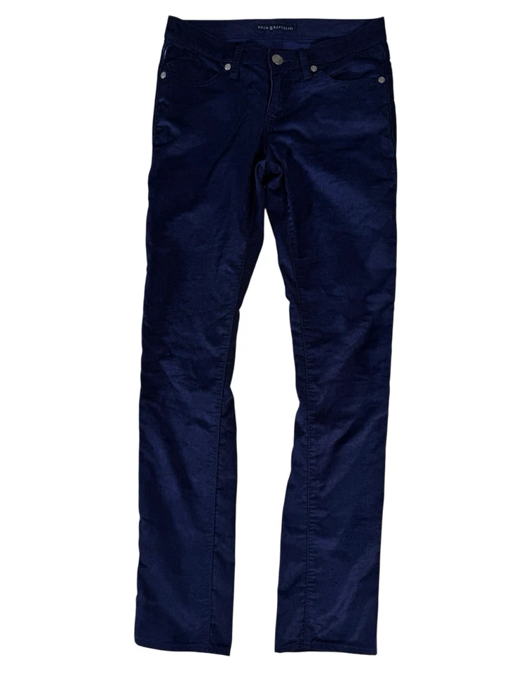 Pantalones ajustados de pana Rock & Republic azul marino tiro medio Berlín para mujer talla 8M Foto 1 de 4