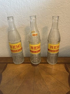 Lot Of Three Vintage/Antique Nehi Empty Soda Bottles 1925, 1948 & 1955 Yellow*** - Picture 1 of 12