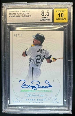 Flawless Barry Bonds Greats Auto Sapphire #9/15 Pirates BGS 8,5/10 2016 Foto 1 de 2