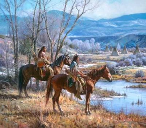 Martin Grelle - Apsaalooke Sentinels - S/N Giclee Canvas - 33 X 38 - MINT - Picture 1 of 1