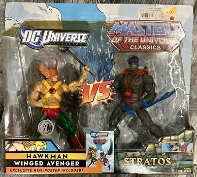 Figuras Mattel DC Universe Classics Hawkman vs. MOTU Classics Stratos como nuevas Foto 1 de 3