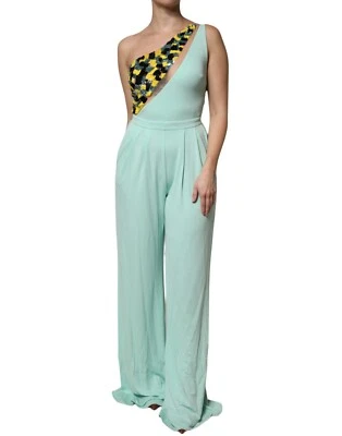 Vestido ELISABETTA FRANCHI Verde Menta Mono Largo Un Hombro IT42/US8/M 560usd Foto 1 de 4