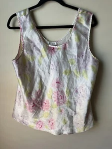 Vintage Cinema Etoile Women’s Camisole Sleeveless Blouse Floral Tank Top Size XL - Picture 1 of 7