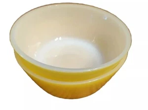 Vintage Federal Glass Yellow Milk Glass Bowls/Set2 Bowls - Picture 1 of 11