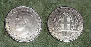 RFM 81064 World Coins Greece 1968 10 Drachma Good XF Condition. Nice Coin. - Picture 1 of 1