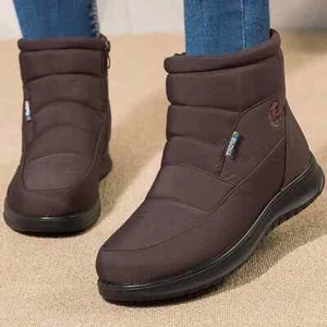 Winter Boots Waterproof Snow Boots Ankle Fur Elegant Footwear Winter Shoes - Picture 1 of 18