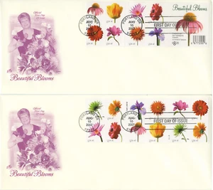 #4176-4185a Artcraft BEAUTIFUL BLOOMS 2007 Booklet Pane on 2 FDCs ARTCRAFT - Picture 1 of 3