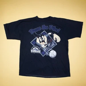 1993 Vintage Colorado Rockies TAZ Looney Tunes Artex T-Shirt Men's Size XL - Picture 1 of 11