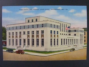 Springfield Missouri Oficina de Correos Tribunal Federal Edificio Lino Postal Años 30-40 - Imagen 1 de 2