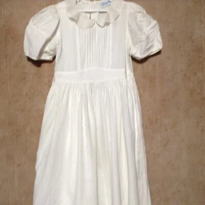 Mousefeathers Dress Girls 12 White Linen Prairie Dress Confirmation Wedding - Picture 1 of 9