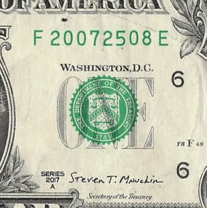 AUG 25 2007 Date Note Fancy Serial Number One Dollar Bill 08 25 2007 - Picture 1 of 11
