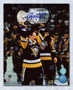 Joe Mullen Pittsburgh Autographed Stanley Cup 8x10 Photo