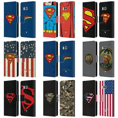 FUNDA LIBRO DE CUERO OFICIAL SUPERMAN DC COMICS LOGOTIPOS PARA TELÉFONOS HTC 1 Foto 1 de 4