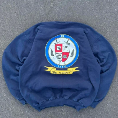 Vintage HP Hewlett-Packard IITO Sweatshirt Adult Medium Hanes Blue Navy - Image 1 of 4