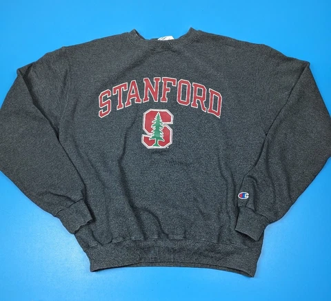 Champion Stanford University Crewneck Sweatshirt Mens Medium Grey Eco Cover