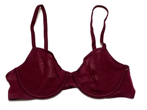 Auden Women's 36A Pink/Burgundy Wine Unlined Demi Coverage Underwire Bra - Picture 1 of 7