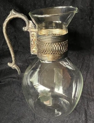 Vintage Corning Brand Silver Plated & Glass Coffee Or Tea Carafe - No Lid - Image 1 of 3