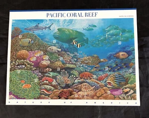 SCOTT 3831 PACIFIC CORAL REEF 37ct 10 STAMP SHEET - Picture 1 of 2